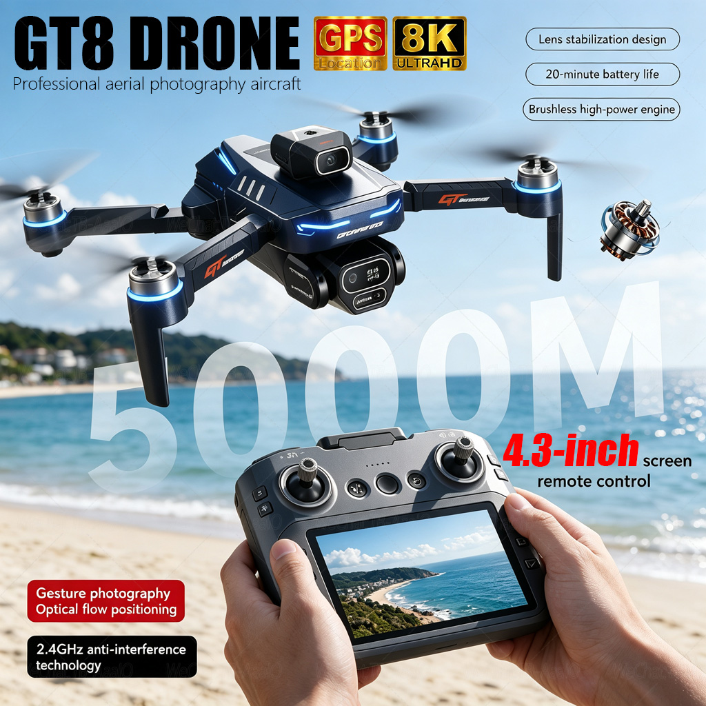 Drone Rc Foldable - НОВЫЙ Дрон GT8 HD RC с