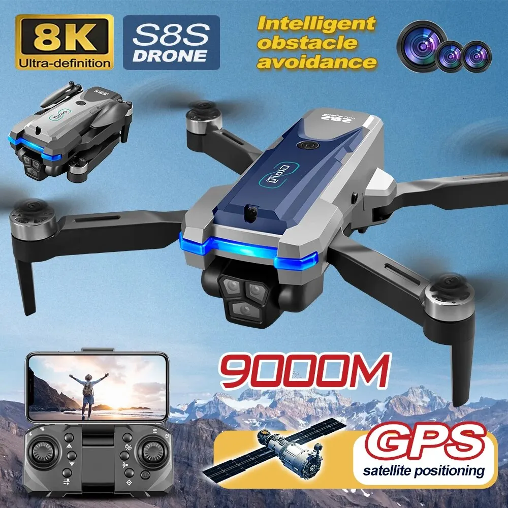 Складной Квадрокоптер S8S, GPS – обзор и цена Drone Rc Foldable